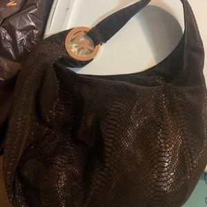 Black Snakeskin MK satchel.